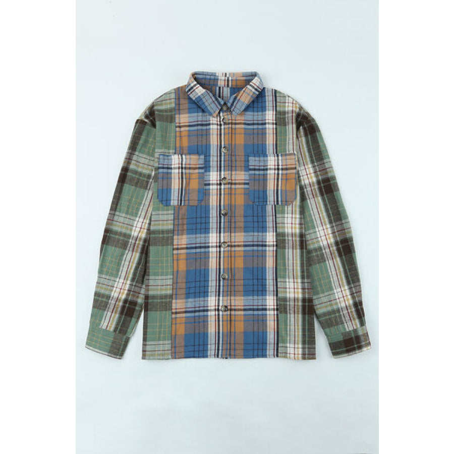 Plaid Button Up Long Sleeve Shirt Apparel and Accessories