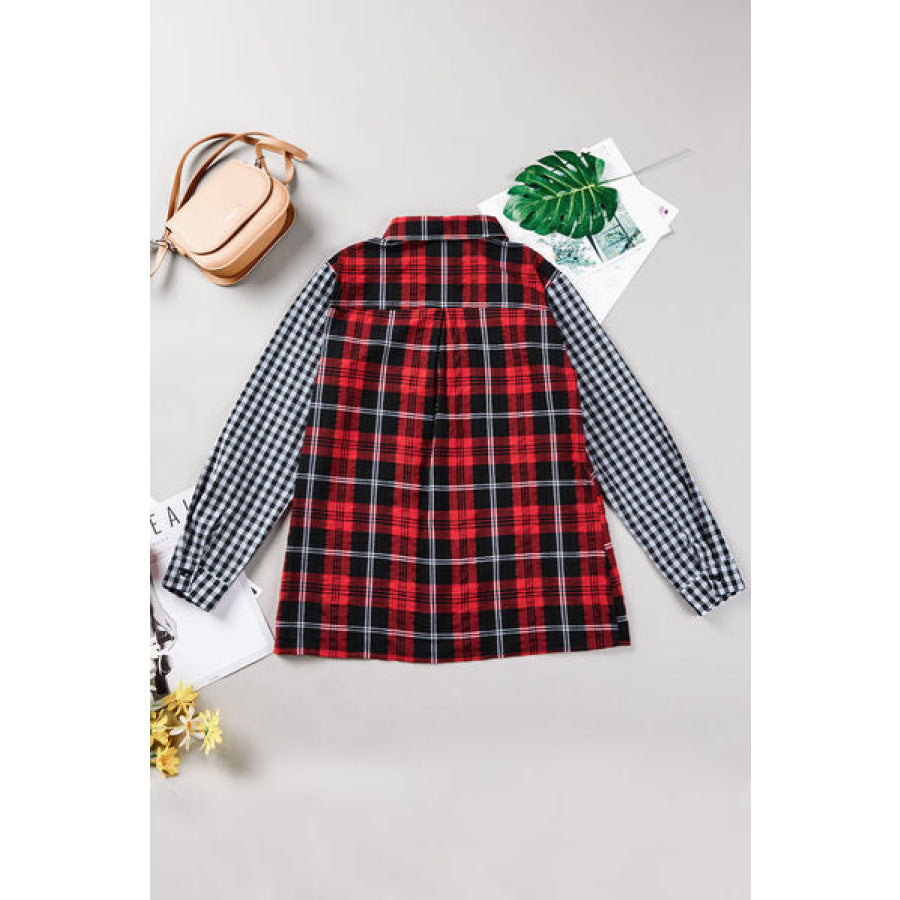 Plaid Button Up Long Sleeve Shirt Apparel and Accessories