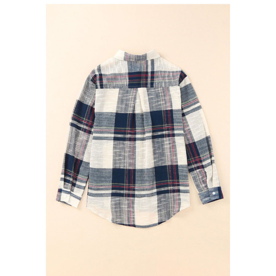 Plaid Button Up Long Sleeve Shirt Apparel and Accessories