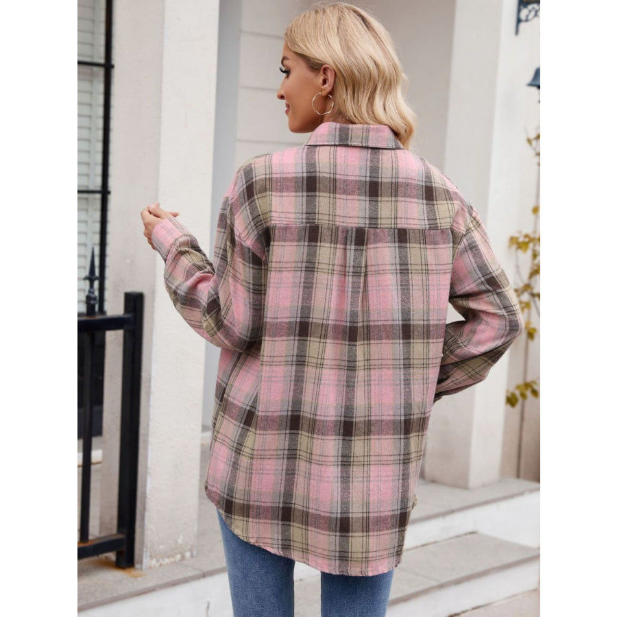 Plaid Button Up Long Sleeve Shirt Apparel and Accessories