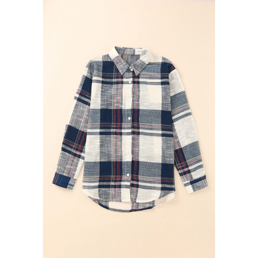 Plaid Button Up Long Sleeve Shirt Apparel and Accessories