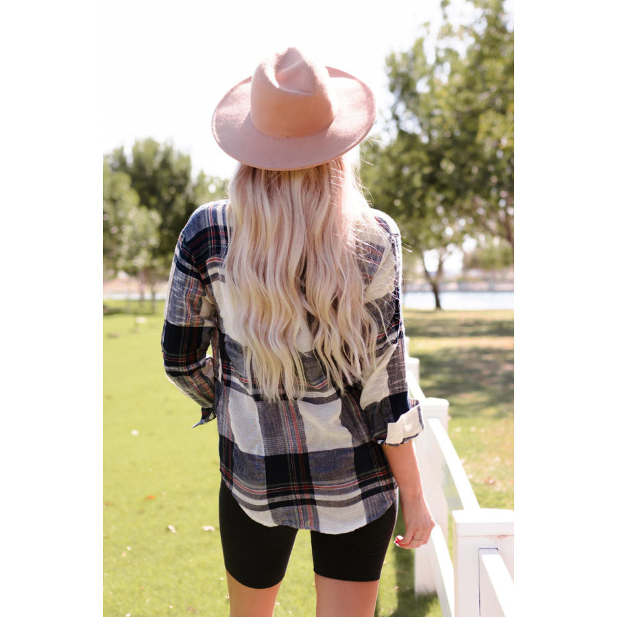 Plaid Button Up Long Sleeve Shirt Apparel and Accessories