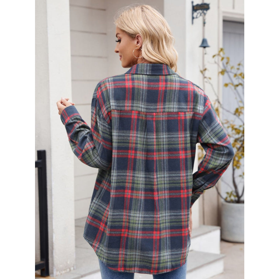 Plaid Button Up Long Sleeve Shirt Apparel and Accessories