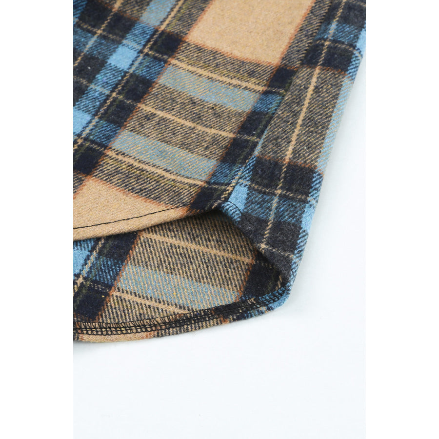 Plaid Collared Neck Long Sleeve Shirt Apparel and Accessories