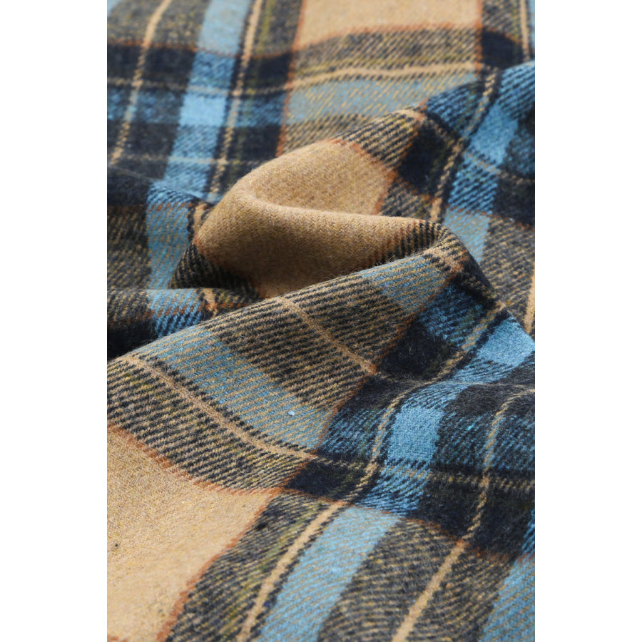 Plaid Collared Neck Long Sleeve Shirt Apparel and Accessories