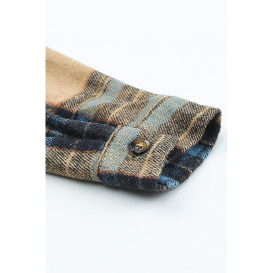 Plaid Collared Neck Long Sleeve Shirt Apparel and Accessories