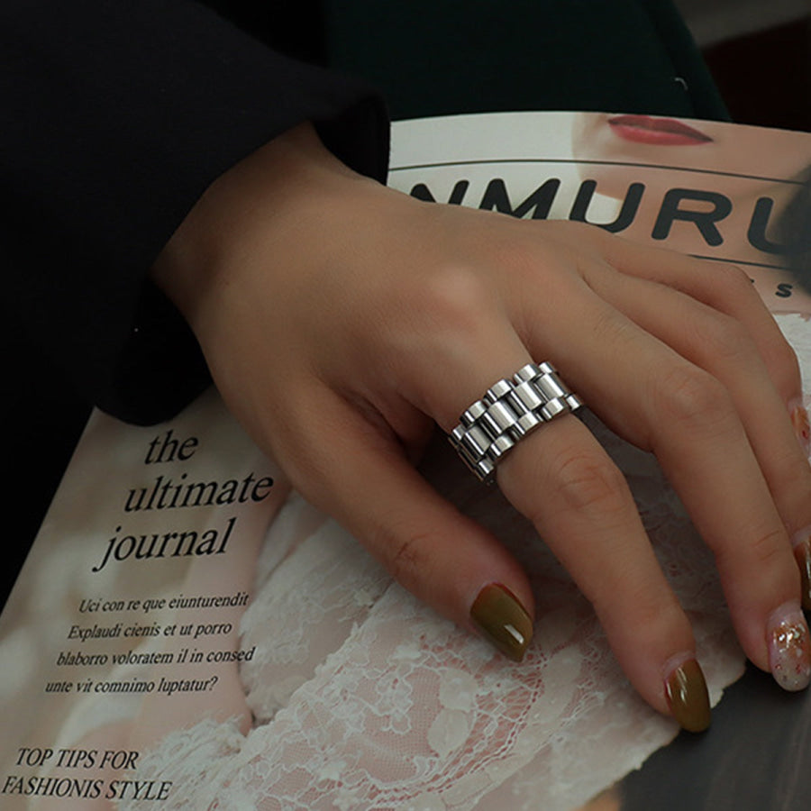 Plated Titanium Steel Ring Silver / 6 Apparel and Accessories