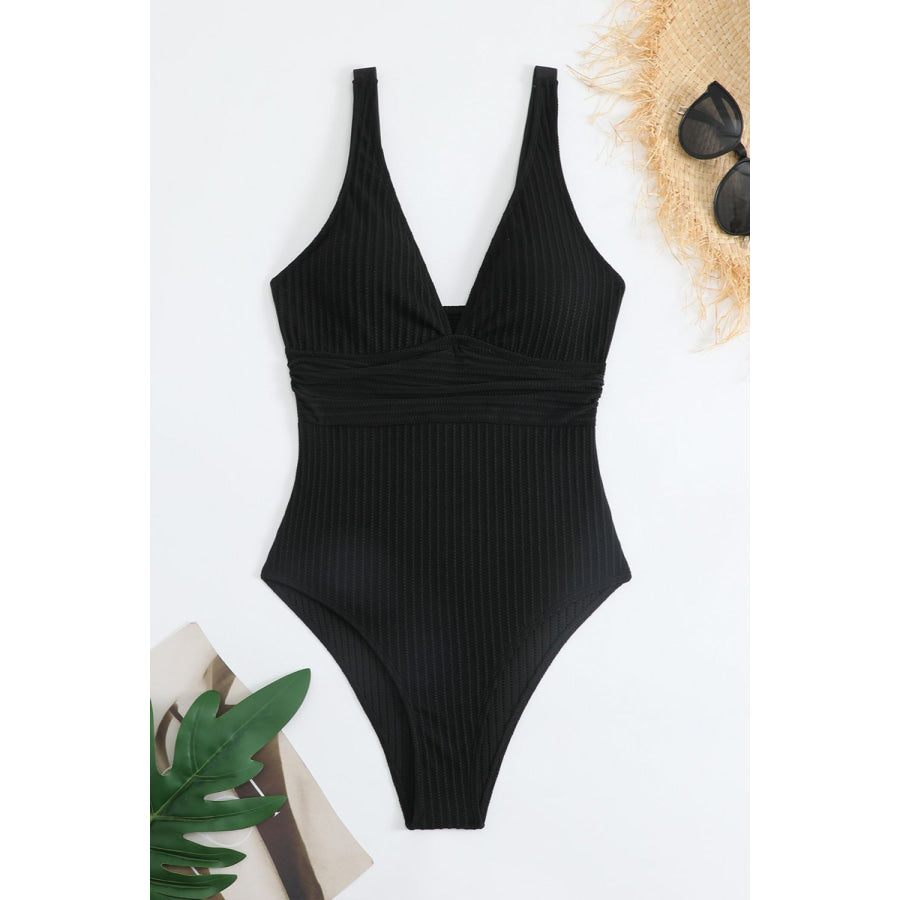 Plunge Wide Strap One-Piece Swimwear Apparel and Accessories