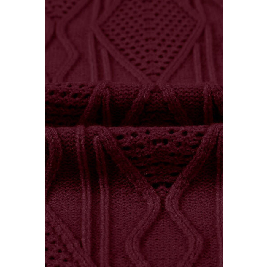 Plus Size Cable-Knit Button Up Sweater Clothing