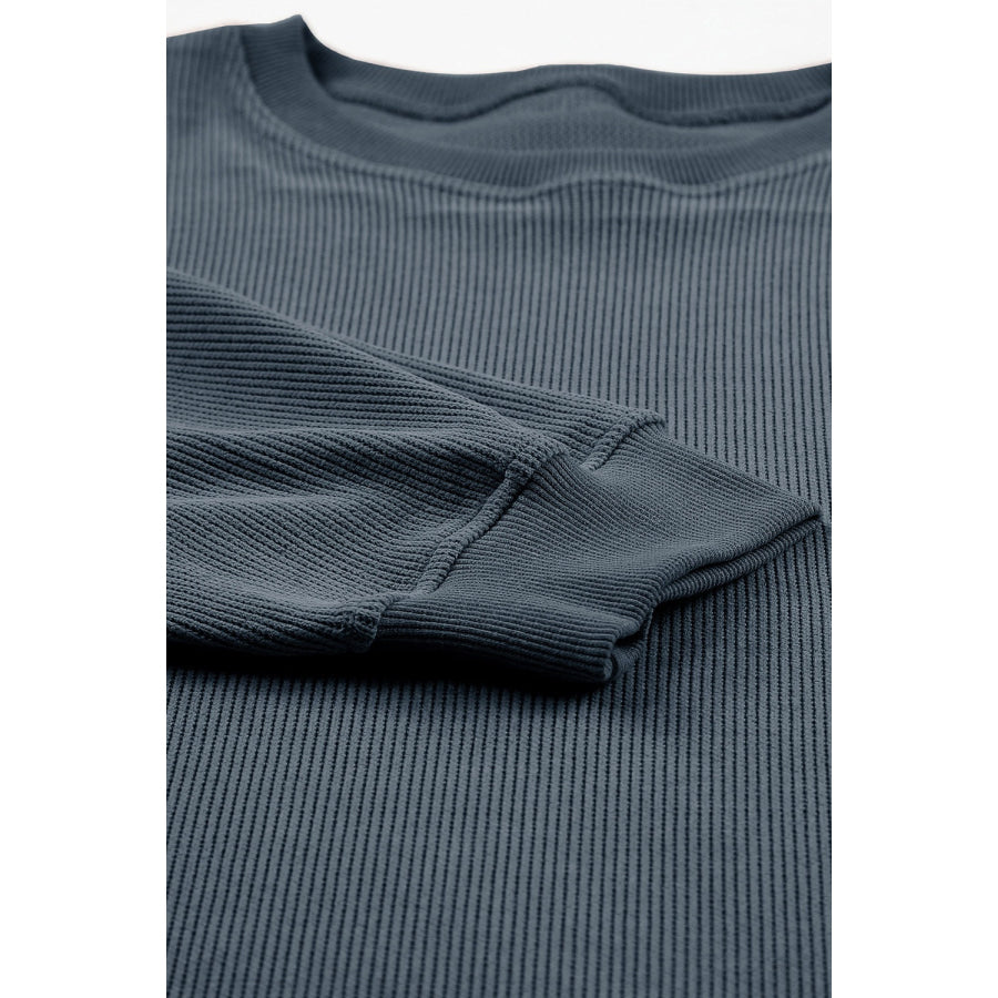 Plus Size Heart Sequin Round Neck Sweatshirt Apparel and Accessories