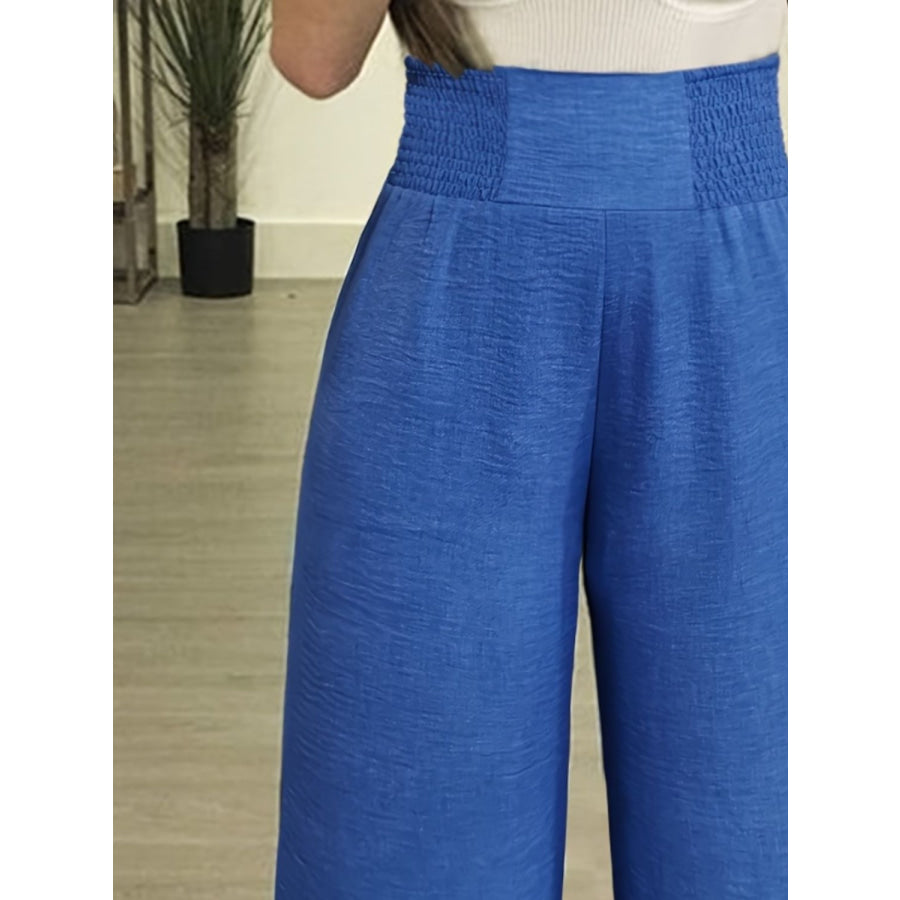Plus Size High Waist Wide Leg Pants Apparel and Accessories