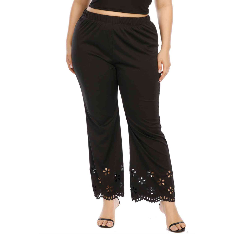 Plus Size Openwork Detail Pants