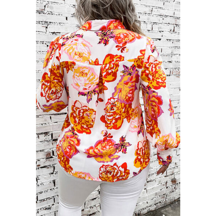 Plus Size Printed Long Sleeve Shirt Apparel and Accessories