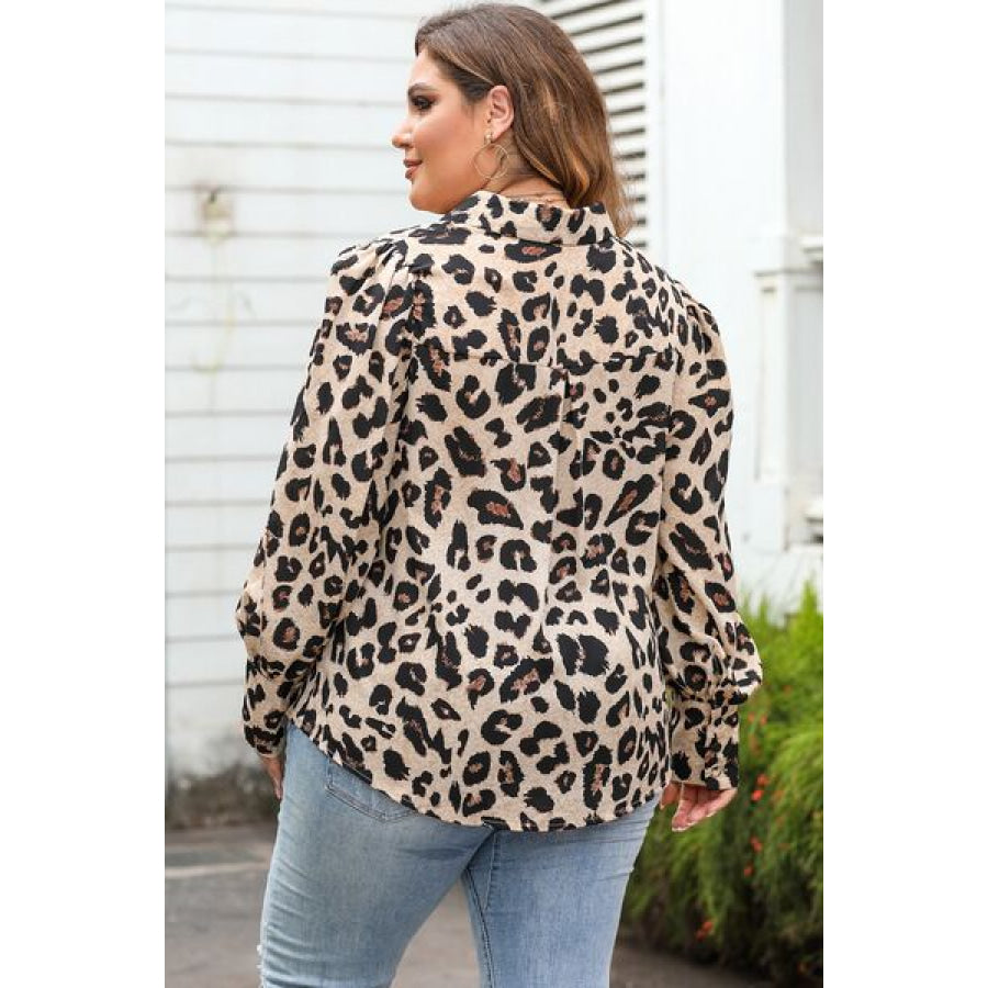 Plus Size Printed Long Sleeve Shirt Apparel and Accessories