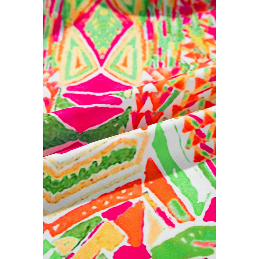 Plus Size Printed Round Neck Half Sleeve Blouse Apparel and Accessories
