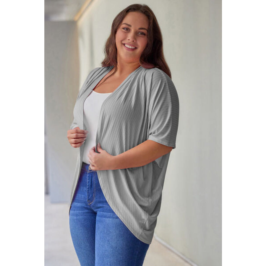 Plus Size Ribbed Cocoon Cover Up Apparel and Accessories