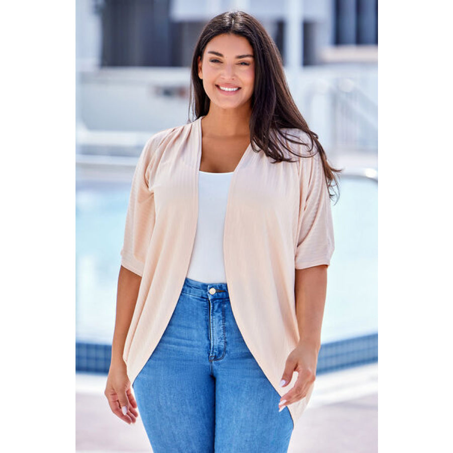 Plus Size Ribbed Cocoon Cover Up Apparel and Accessories