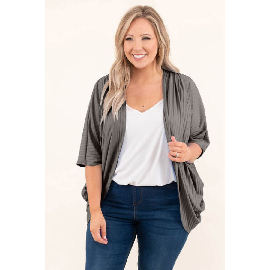 Plus Size Ribbed Cocoon Cover Up Apparel and Accessories
