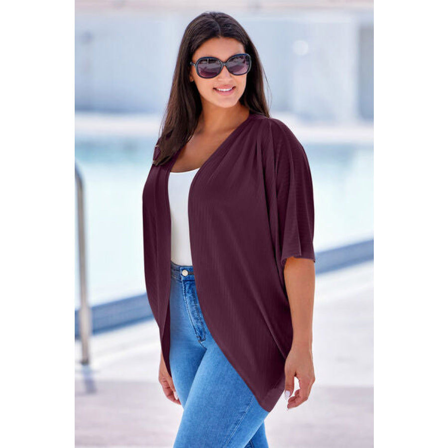 Plus Size Ribbed Cocoon Cover Up Apparel and Accessories