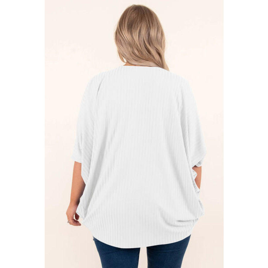 Plus Size Ribbed Cocoon Cover Up Apparel and Accessories