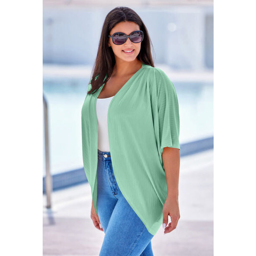 Plus Size Ribbed Cocoon Cover Up Apparel and Accessories