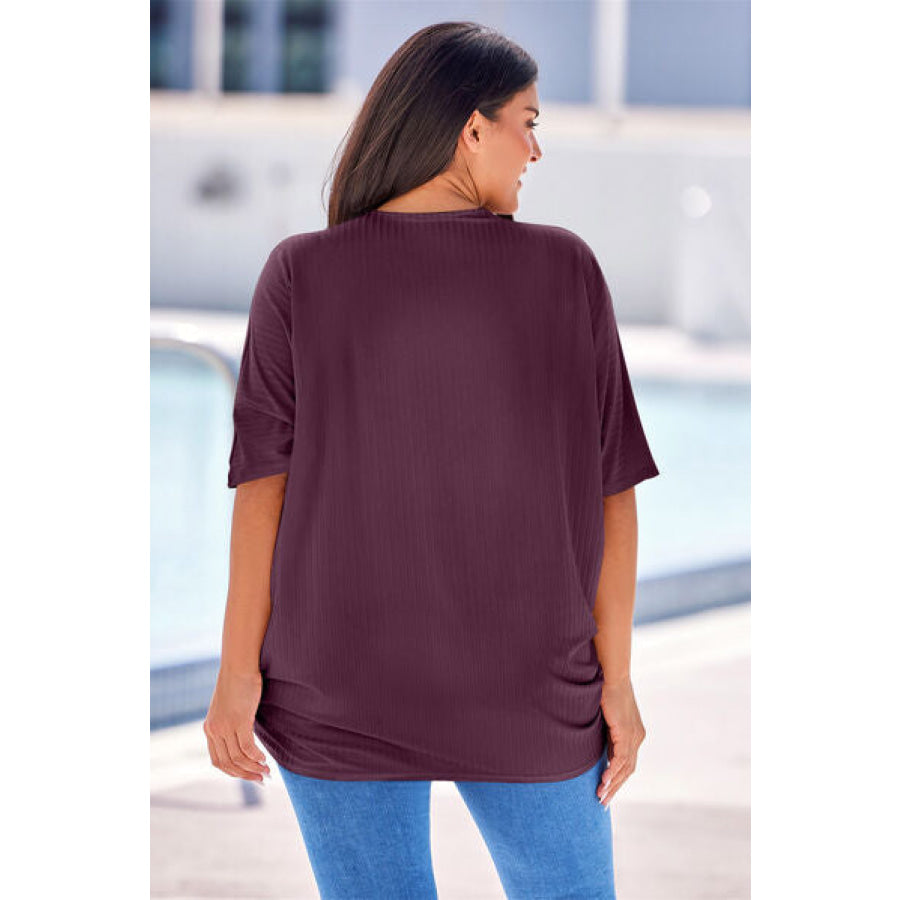 Plus Size Ribbed Cocoon Cover Up Apparel and Accessories