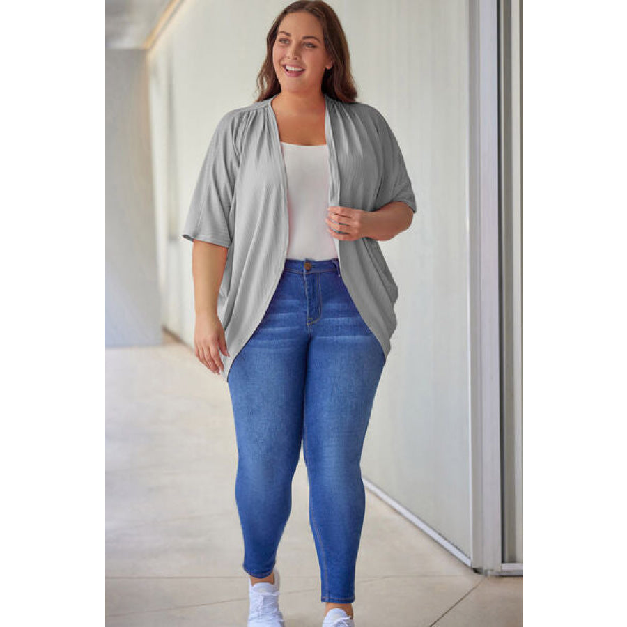 Plus Size Ribbed Cocoon Cover Up Apparel and Accessories