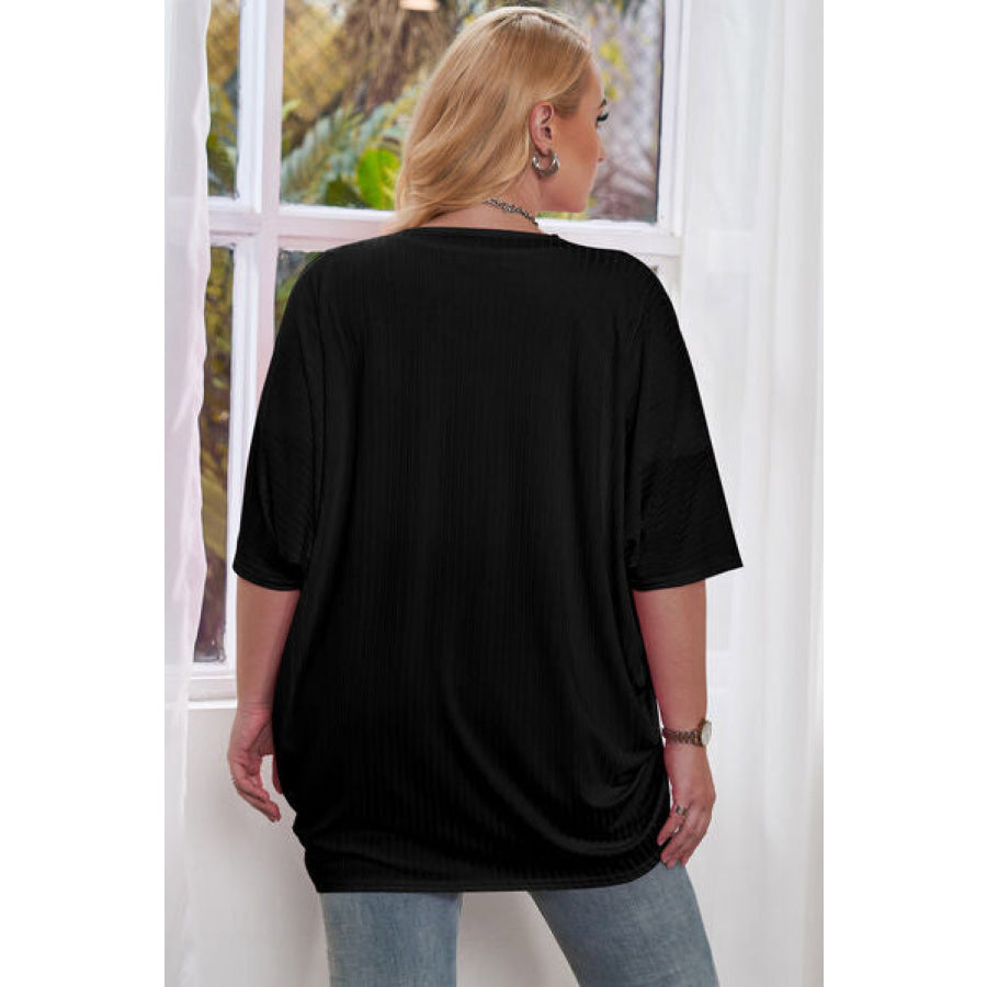 Plus Size Ribbed Cocoon Cover Up Apparel and Accessories