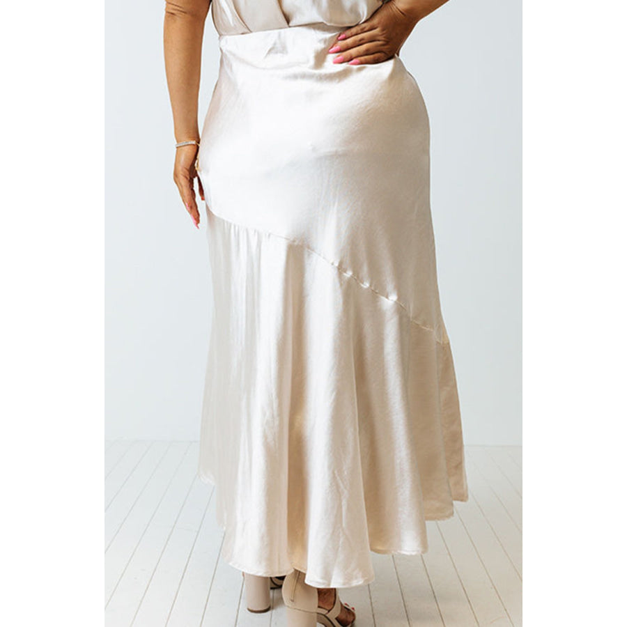 Plus Size Slit Ruffled Skirt Apparel and Accessories