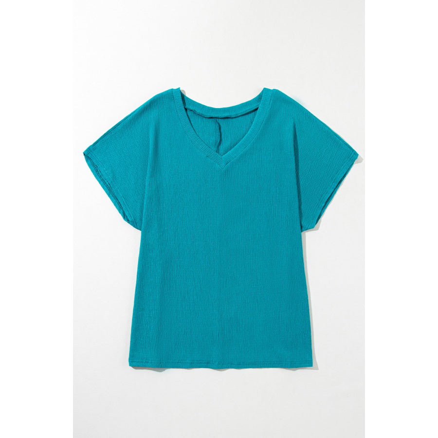 Plus Size V-Neck Short Sleeve Top Apparel and Accessories