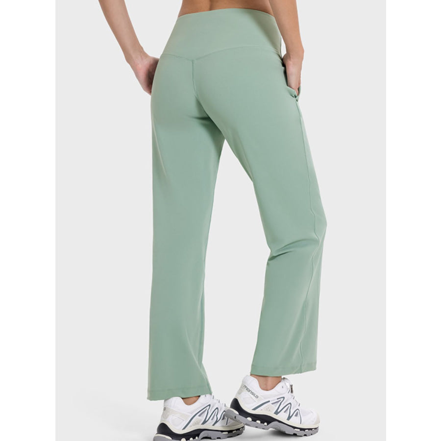 Pocketed High Waist Active Pants Apparel and Accessories