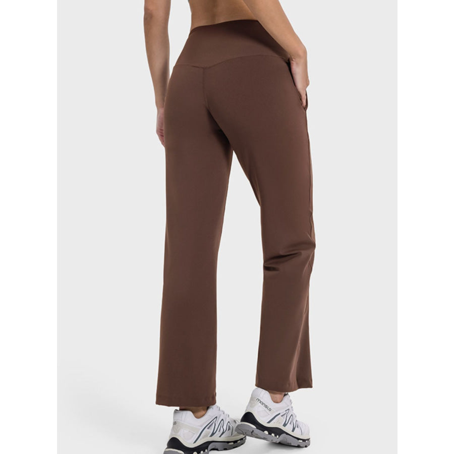 Pocketed High Waist Active Pants Apparel and Accessories
