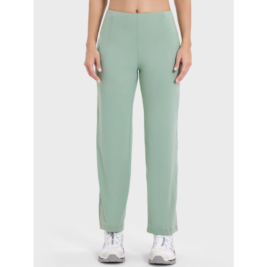 Pocketed High Waist Active Pants Gum Leaf / 4 Apparel and Accessories