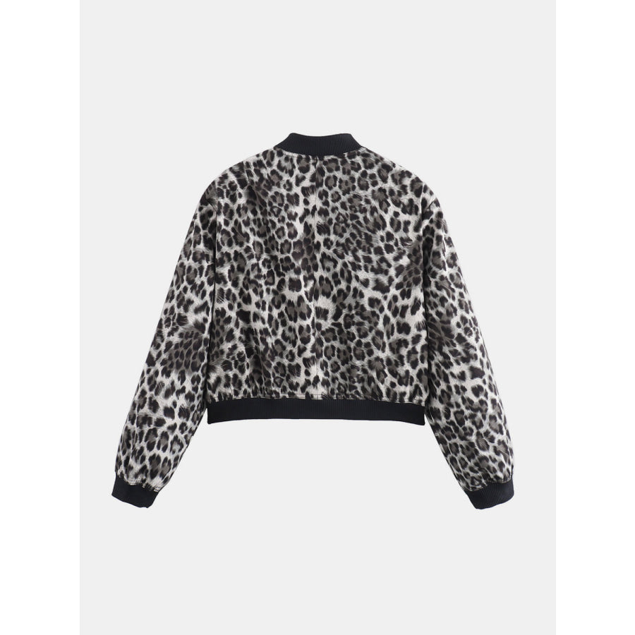 Pocketed Snap Down Baseball Collar Jacket Apparel and Accessories