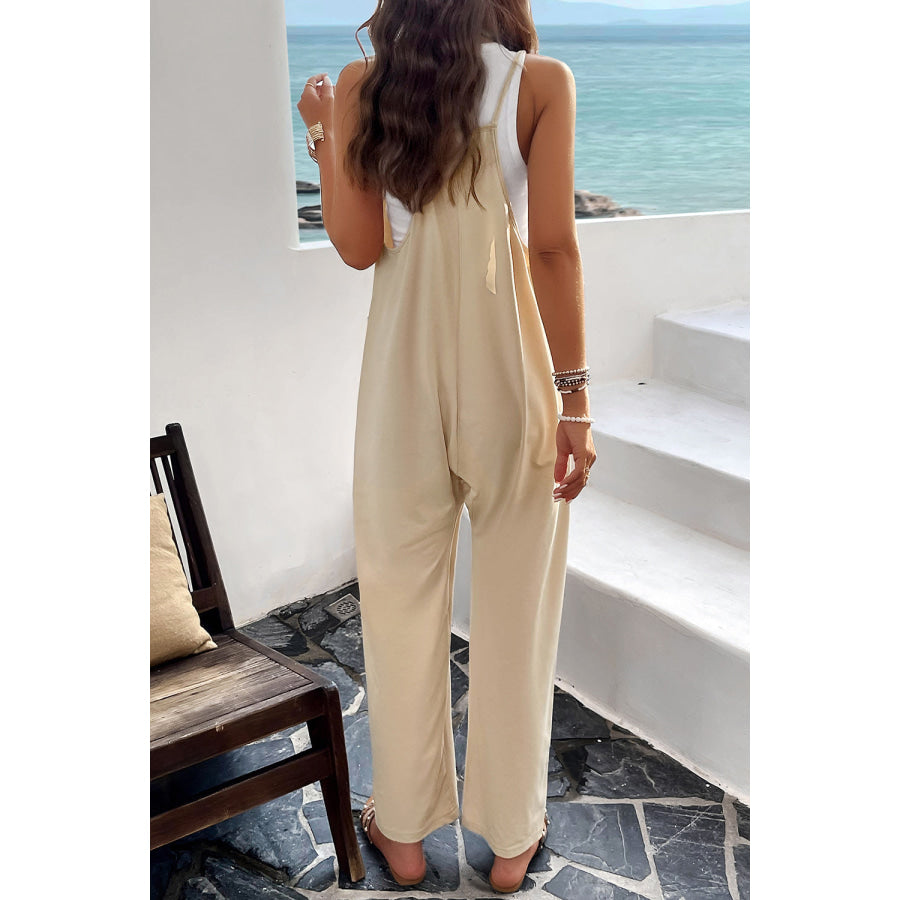 Pocketed Spaghetti Strap Overalls Apparel and Accessories