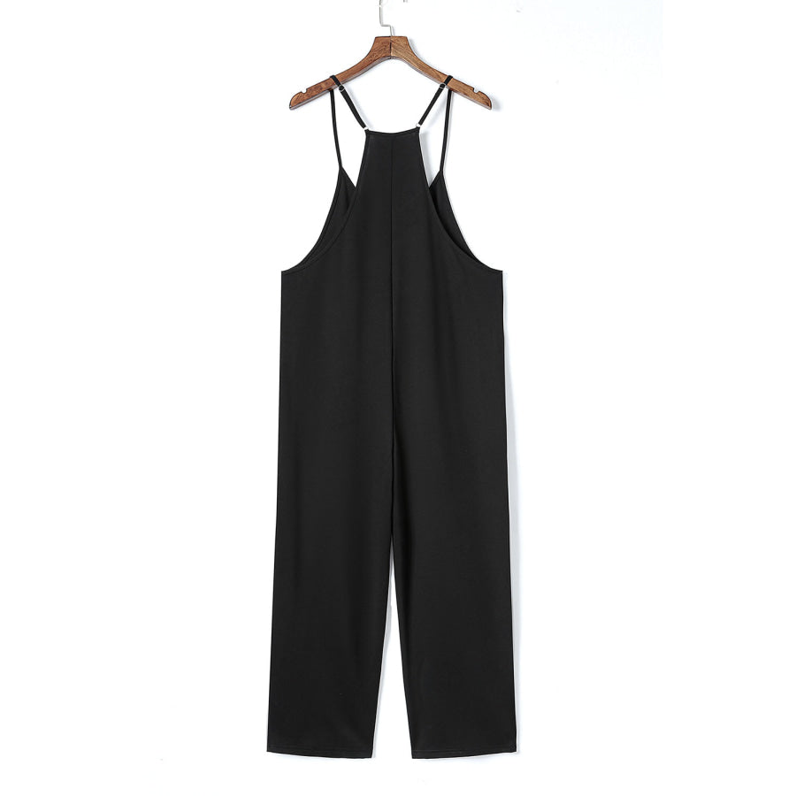 Pocketed Spaghetti Strap Wide Leg Jumpsuit Apparel and Accessories