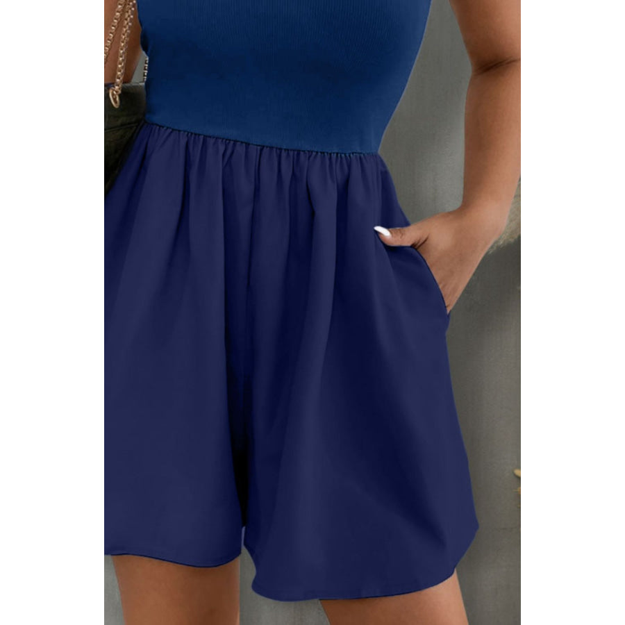 Pocketed Tube Wide Leg Romper Apparel and Accessories