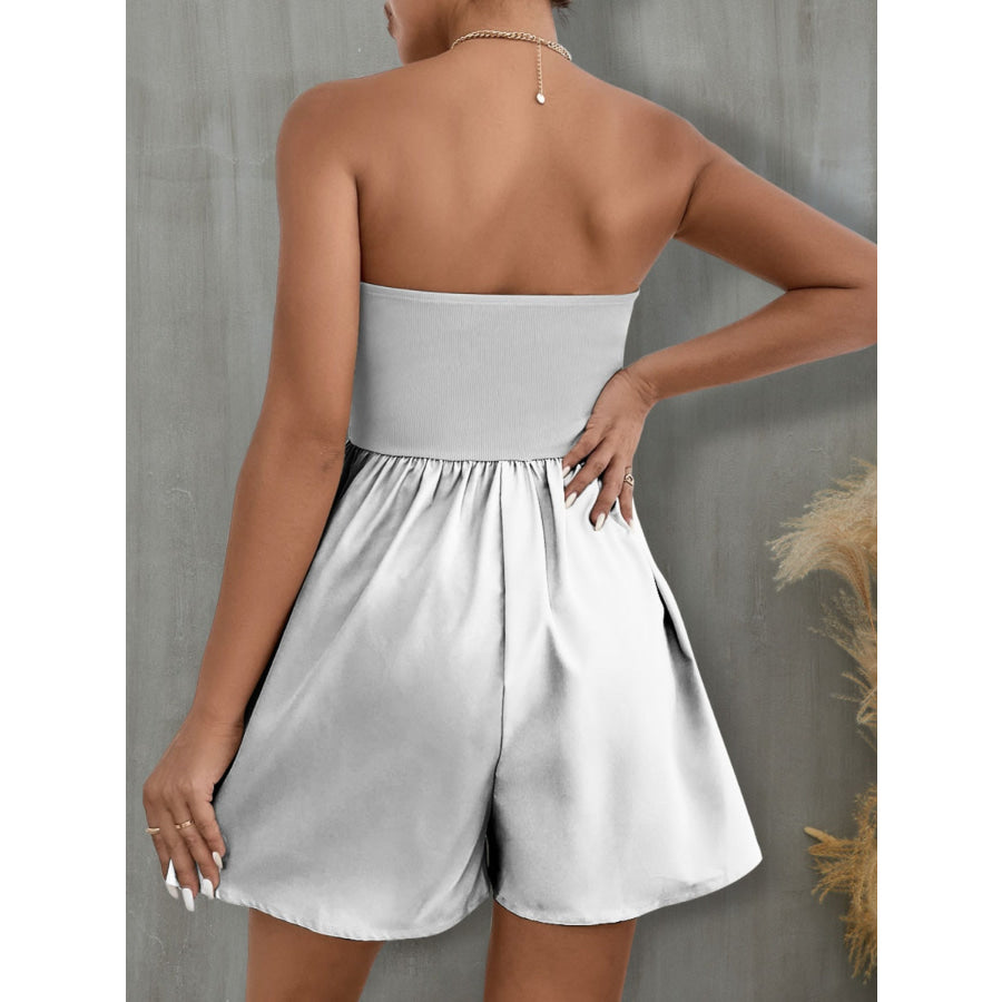 Pocketed Tube Wide Leg Romper Apparel and Accessories