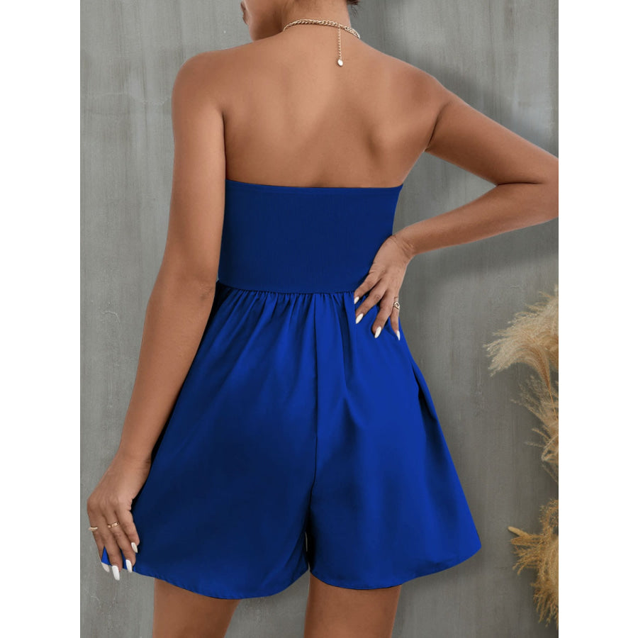 Pocketed Tube Wide Leg Romper Apparel and Accessories