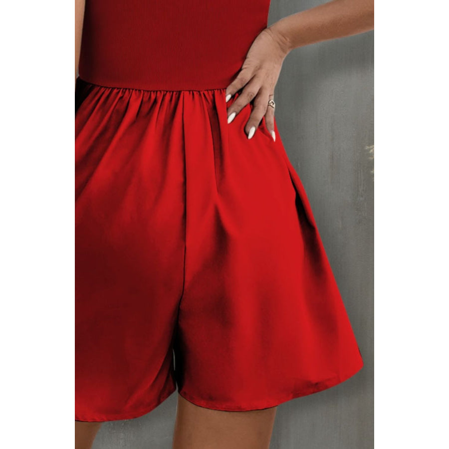 Pocketed Tube Wide Leg Romper Apparel and Accessories