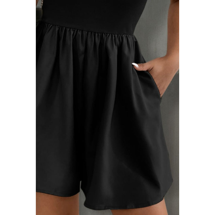 Pocketed Tube Wide Leg Romper Apparel and Accessories