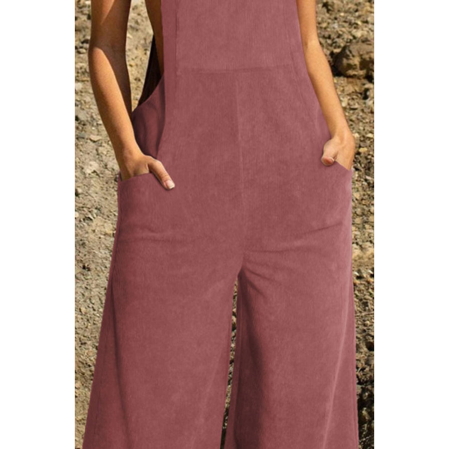 Pocketed Wide Leg Overall Apparel and Accessories