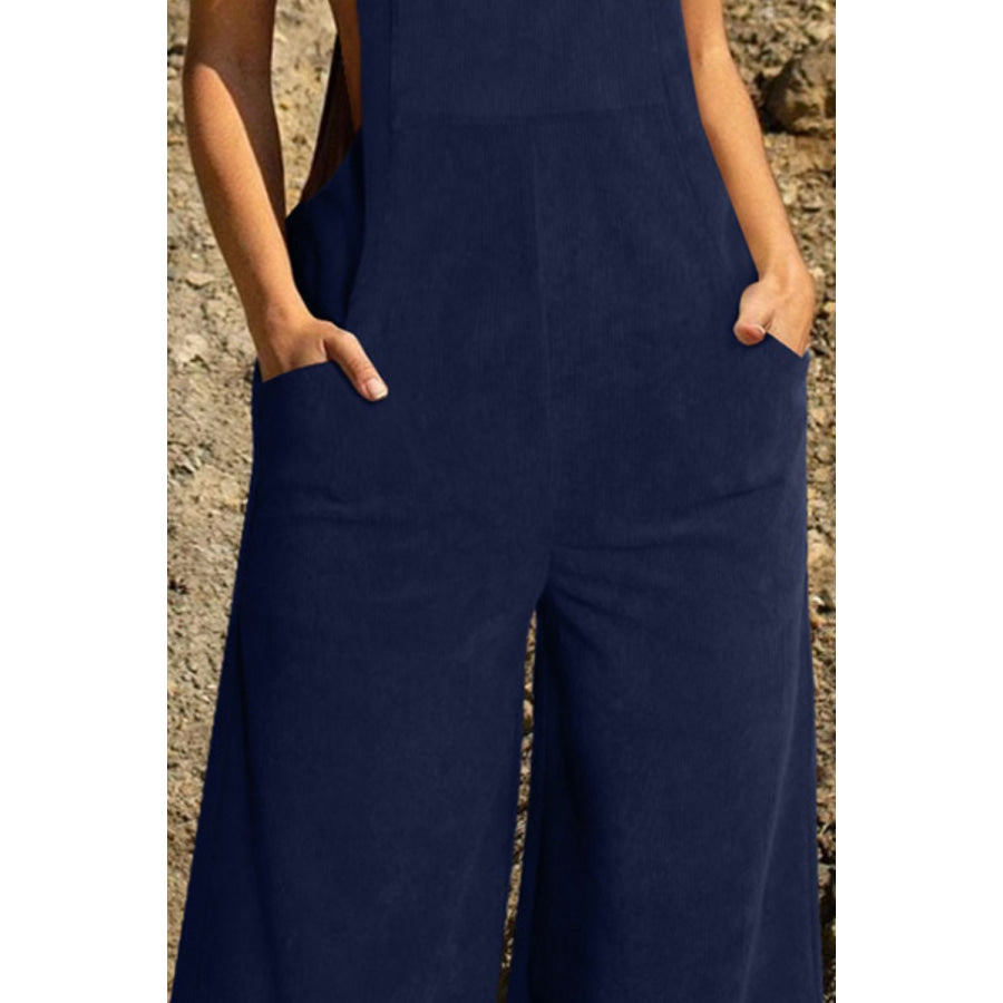 Pocketed Wide Leg Overall Apparel and Accessories