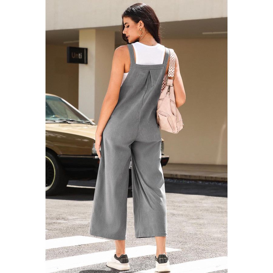 Pocketed Wide Leg Overall Apparel and Accessories