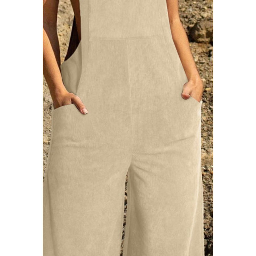 Pocketed Wide Leg Overall Apparel and Accessories