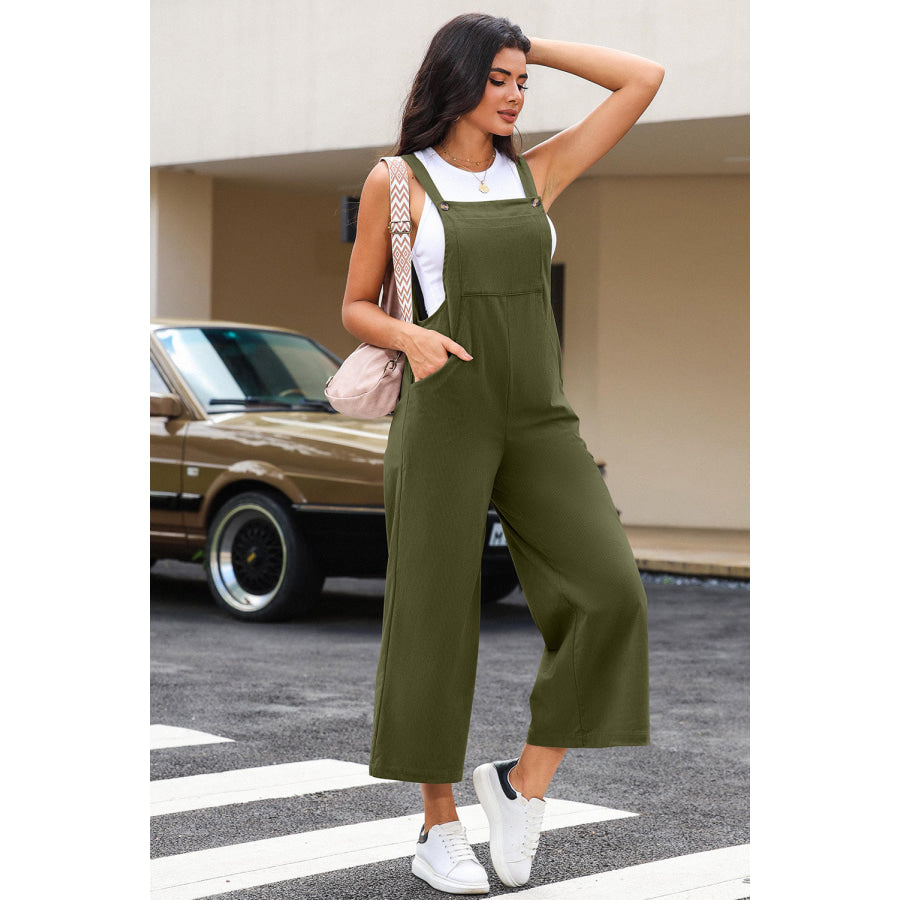 Pocketed Wide Leg Overall Apparel and Accessories