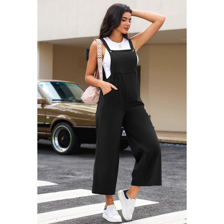 Pocketed Wide Leg Overall Apparel and Accessories
