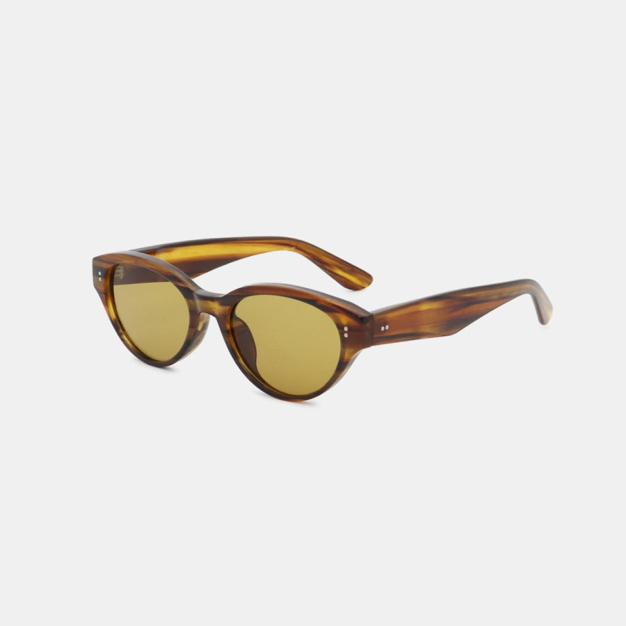 Polycarbonate Frame Cat-Eye Sunglasses Brown / One Size Apparel and Accessories
