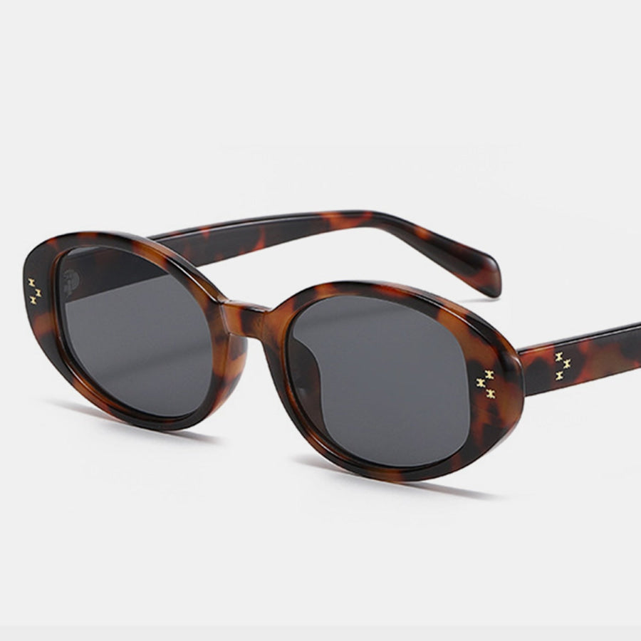 Polycarbonate Frame Oval Sunglasses Multicolor / One Size Apparel and Accessories