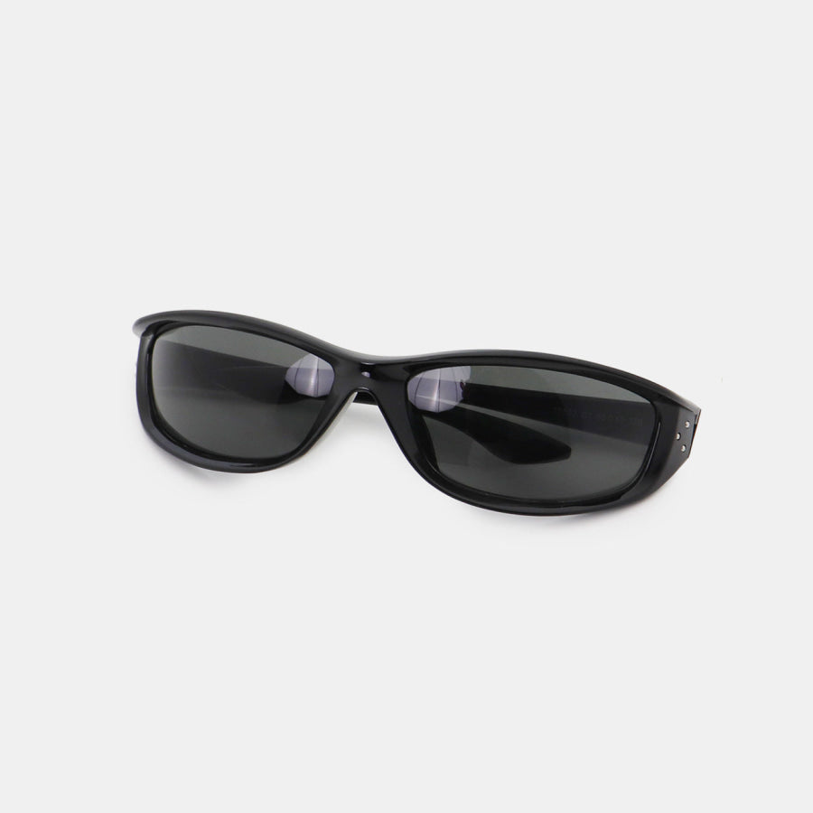 Polycarbonate Frame Rectangle Sunglasses Black / One Size Apparel and Accessories